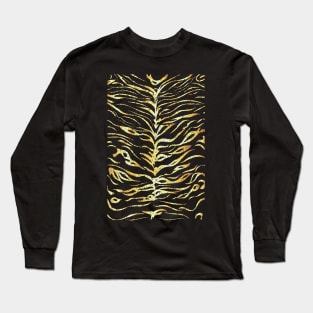 Gold tiger stripes design Long Sleeve T-Shirt